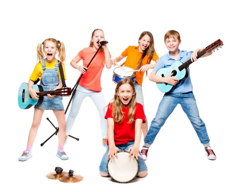 children-group-playing-on-music-instruments-kids-musical-band-on-white