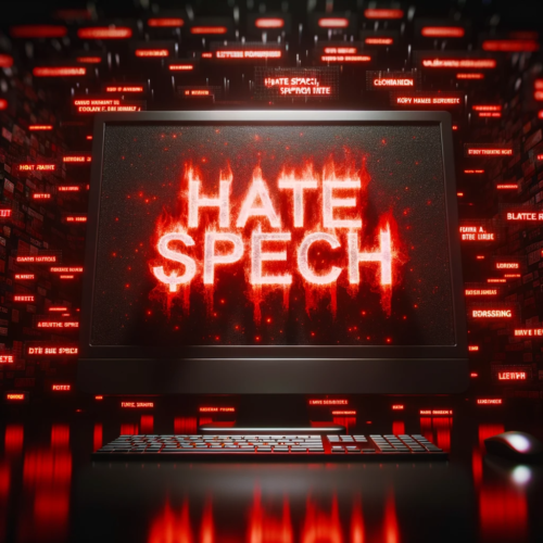 Computer Bildschirm mit HateSpeech